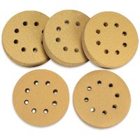 25stucke125mm Stück Klett Schleifpapier für Exzenterschleifer - 120Körnung 125mm Klett-Schleifpapier Set 8 Loch für Holzwerkstoffe Spanplatte Metall von LYCXAMES