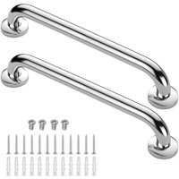 2er-Pack 61 cm lange Duschhandläufe, rutschfeste Haltegriffe aus Metall für Badezimmer, Treppen, Toiletten, Originalfarbe von LYCXAMES