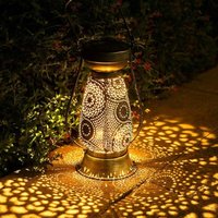 2stuck led Solar Laterne Hängend für Draußen, Dekorative Solarlampen für Außen Garten,IP44 Wasserdicht für Garten Deko Weihnachten--Retro-gold von LYCXAMES