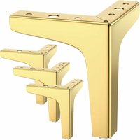 4 Stück Bettbeine, The Vane Metall Tischbeine mit Schrauben & Bodenschutz für diy Möbel Sofa Sessel Couch Stuhl 10CM Gold von LYCXAMES