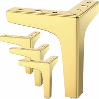 4 Stück Bettbeine, The Vane Metall Tischbeine mit Schrauben & Bodenschutz für diy Möbel Sofa Sessel Couch Stuhl 15CM Gold von LYCXAMES