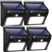 4 Stück Solarleuchten für den Außenbereich, 40 LEDs, solarbetriebene Außenstrahler mit Bewegungssensor, kabellose Wandleuchten, Sicherheitslicht, von LYCXAMES
