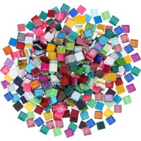 400 Stück/300 g Mosaikfliesen, verschiedene Farben, glänzendes Kristallmosaik, Heimdekoration für Heimwerkerbedarf, quadratisch, 1 x 1 cm - Lycxames von LYCXAMES