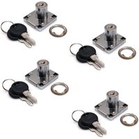 Lycxames - 4er-Pack Schrank-Schubladenschlösser mit 2 Schlüsseln, Möbelschließzylinder, Nockenschloss aus Zinklegierung für Tür, Schrank, Schublade, von LYCXAMES