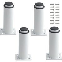 4er-Pack verstellbare Möbelbeine, robuste Möbelbeine aus Metall für Tisch, Bett, Sofa (80 mm–120 mm, weiß) von LYCXAMES