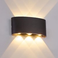 6W LED Wandleuchte, 3000K Warmweißes Licht, IP65 Wasserdichte Wandleuchte, Dekoratives Licht für Schlafzimmer Flur Wohnzimmer Treppe Hotel --schwarz von LYCXAMES