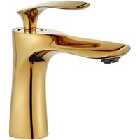 Badezimmer-Waschtischarmatur, Messing-Mischbatterie, Gold-Chrom-Gold-Finish, Waschbecken-Mischbatterie - Lycxames von LYCXAMES