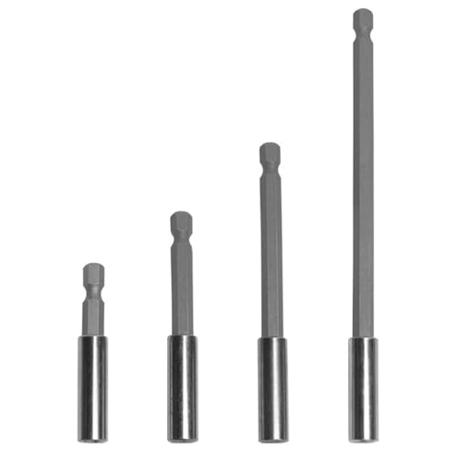 LYCXAMES Bithalter Magnetisch Lang 60mm 75mm 100mm 150mm, 4 Pcs, Kohlenstoffstahl, Zylinderschaft, Holz, Metall, Kunststoff von LYCXAMES