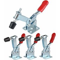 Lycxames - GH-201-B – Set mit 4 vertikalen Spann-Kniehebelklemmen mit horizontaler Basis – Tragfähigkeit 90 kg von LYCXAMES