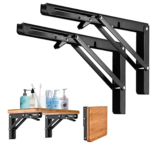 LYCXAMES Klappkonsole 300MM, 2 Stück Klappkonsole Schwerlast, Edelstahl Klapptisch Wand, Klappregalhalterungen Klappträger Regalträger für Bänke und Regale von LYCXAMES