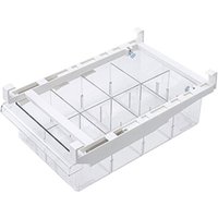 Lycxames - Kühlschrank-Schubladen-Organizer mit 8 Gittern, Kühlschrank-Organizer, erweiterbar mit Griff, Regalhalter, Aufbewahrungsbox, transparenter von LYCXAMES