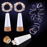 LED Weinflaschenlichter, USB wiederaufladbar, keine Batterie erforderlich, 2M 20 LED batteriebetriebene Lichterketten für Weihnachten, Halloween, von LYCXAMES