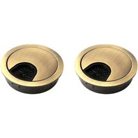 LYCXAMES -- 2 Stück Edler Kabeldurchlass 60 mm Kabellochabdeckung für Schreibtische, Schreibtische und Arbeitsplatten Material: Zinklegierung (Bronze) von LYCXAMES