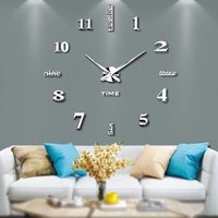 LYCXAMES Horloge Murale 3D Sans Cadre DIY XXL Dumb Spiegel Aufkleber Home Office Dekoration (Garantie 2 Jahre) (Silber-14) von LYCXAMES