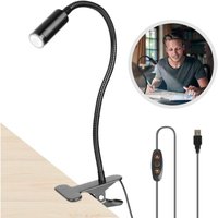 LYCXAMES – LED-Leselampe, 360° flexible USB-wiederaufladbare Leselampe, Nachttisch-Leselampe, tragbares Clip-Licht, einstellbare Helligkeit für von LYCXAMES