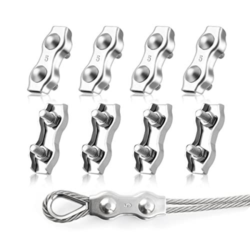 LYCXAMES M5 Duplex Klemme, 8 Stück Drahtseilklemme, Edelstahl 304 Kabelklemme, 5mm Drahtseil Stahlseil Wäscheleine Markise Fixiert LYCXAMES M5 Duplex Klemme, 8 Stück Drahtseilklemme, Edelstahl 304 Kabelklemme, 5mm Drahtseil Stahlseil Wäscheleine Markise Fixiert von LYCXAMES