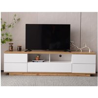 LYCXAMES Moderner TV-Schrank, Wohnzimmermöbel für Fernseher, Holzschrank, TV-Konsole mit 2 Regalen, super Stauraum von LYCXAMES