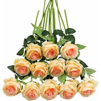 LYCXAMES – Set mit 12 künstlichen Rosen, künstliche Deko-Seidenblumen mit 19,68 Zoll Einzelstiel, realistische Blume für Familiengarten, Party, von LYCXAMES