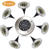 LYCXAMES – Solar-Außenleuchte, FLOWood 8 LEDs, 8er-Pack, Strahler, Solar-Gartenleuchte, wasserdicht, IP65, dekoratives Rasenlicht für Weg, Garten, von LYCXAMES