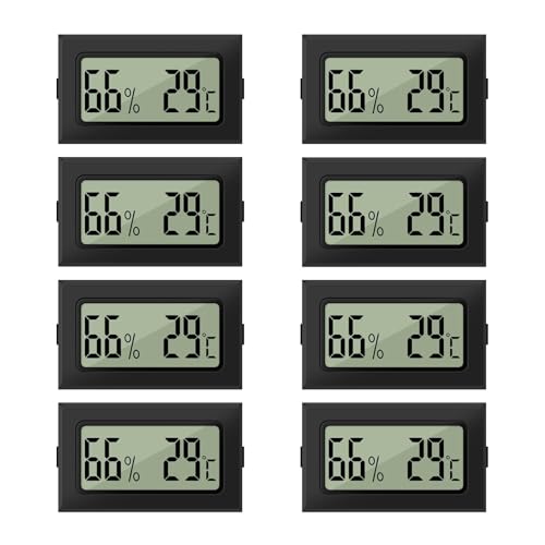 LYCXAMES Thermometer Hygrometer, 8pcs Mini LCD Digital Hygrometer Thermometer, 2in1 Innen Außenfeuchtemessgerät Temperaturmesser, Thermo Hygrometer für Gewächshaus Keller von LYCXAMES