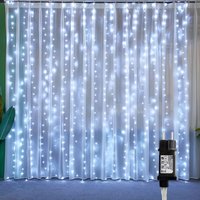 Vorhang-Lichterkette, 300 LED-Lichterketten, 3 m x 3 m, 8 Beleuchtungsmodi, Niederspannung 31 v, Fensterdekoration, Weihnachten, Hochzeit, von LYCXAMES