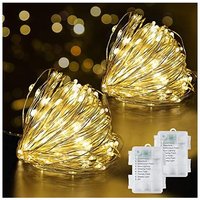 Led Lichterkette Batterie, 2stuck 2M 20LEDs Kupferdraht Lichterketten Akku mit Timer Wasserdicht diy Weihnachten Lichterkette Innen Außen für Zimmer, von LYCXAMES