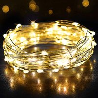 10M LED-Lichterkette 100 USB-Lichterkette, für Schlafzimmer, Innenbereich, Weihnachten, Außenbereich, Party, Hochzeit, Heimwerken usw. weiß heiß von LYCXAMES