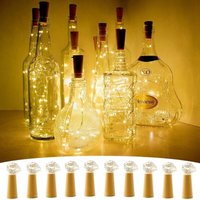 10er-Pack LED-Flaschen-Lichterkette, 1 m, 10 LEDs, flexible Kupferdraht-Lichter für Halloween, Weihnachten, Partys, Hochzeiten und von LYCXAMES