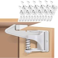 Lycxames - 12 Pack Kindersicherung Schrank, Baby Sicherheit Schrankschloss Unsichtbare Schranksicherung Montage Ohne Bohren Und Schrauben, Schubladen von LYCXAMES