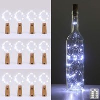 12 Stück] LED-Flaschen-Lichterkette, Lichterkette, 2 m, 20 LED-Flaschenlichter, wasserdicht, flexible Kupferdraht-Dekoration für Halloween, von LYCXAMES