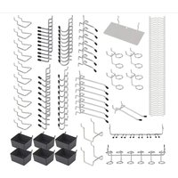 Lycxames - 140-teiliges Stecktafel-Haken-Sortiment, mit Metallhaken, Nagelplattenbox, Nagelschloss, Nagelschloss zum Organisieren von Werkzeugen von LYCXAMES