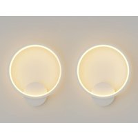 2 Stück Wandleuchte Innen led 14W Wandlampe Runde Dekorative Wandbeleuchtung aus Aluminium und Eisen für Schlafzimmer Wohnzimmer Flur Treppenhaus, von LYCXAMES