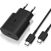 Lycxames - 25 w Schnellladegerät + usb-c USB-C-Kabel kompatibel mit Samsung, Schwarz von LYCXAMES