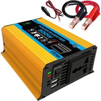 Lycxames - 300-W-Auto-Wechselrichter, dc 12 v auf ac 220 v Fahrzeug-Stromrichter mit 4,2 a Dual-USB-AC-Autoladegerät-Adapter (Gelb) von LYCXAMES