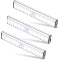 3er-Set Lampen mit 10 LEDs, kabellos, usb wiederaufladbar, magnetisch, Bewegungssensor, tragbar. Schranklampe, Notlampe, Nachtlicht für Kinder, von LYCXAMES