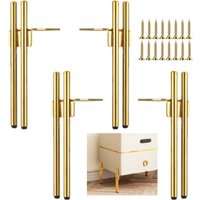 Lycxames - 4 Design-Möbelbeine aus goldfarbenem Metall, elegantes, schickes Ersatz-Sofabein, Bein für 15-cm-Couchtisch, TV-Schrank, Badezimmerschrank von LYCXAMES