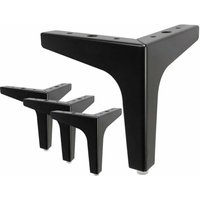 4 Stück Bettbeine, The Vane Metall Tischbeine mit Schrauben & Bodenschutz für diy Möbel Sofa Sessel Couch Stuhl 10CM Schwarz von LYCXAMES