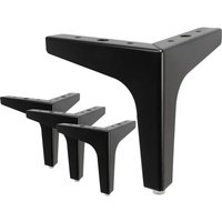 4 Stück Bettbeine, The Vane Metall Tischbeine mit Schrauben & Bodenschutz für diy Möbel Sofa Sessel Couch Stuhl 13CM Schwarz von LYCXAMES