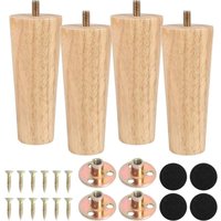 4 Stück Ersatz-Möbelbeine aus Holz, 12 cm, Sofabeine aus Holz für Sofa, Bett, Schublade, Sessel, Nachttisch, Schrank von LYCXAMES