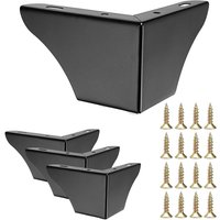 Lycxames - 4er-Pack 7,5 cm große Möbelbeine aus Stahl für Tisch, Stühle, Schrank, TV-Schrank, Schublade, Sofa mit Schrauben, Möbelbeine, einfache von LYCXAMES