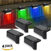 4er-Pack Solarbetriebene LED-Treppenlichter in schwarzer Muschelfarbe, Hof, Zaun, Wand, Landschaft, Auffahrt, Zaun von LYCXAMES