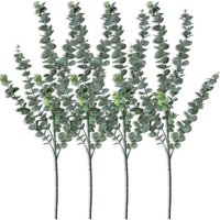 Lycxames - 86,4 cm hohe künstliche Eukalyptus-Pflanzenzweige, künstliche Blumen, künstliche Blätter, künstliche grüne Stängel, Zweige in Graugrün für von LYCXAMES