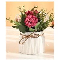 Lycxames - Künstliche Blumen mit Töpfen, künstlicher Hortensienstrauß mit Keramikvase, künstliche Töpfe, Wohnzimmer, Büro, Garten, Balkon, Hochzeit, von LYCXAMES