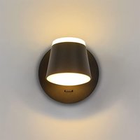 Lycxames - LED-Nachttischlampe, schwarze Wand-Leselampe, Nachttisch-Leselampe, LED-Leselampe, Wandleuchten, moderne Wand-Leselampe, Schlafzimmer mit von LYCXAMES