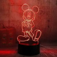 Lampe Mickey Mouse, Nachtlicht led für Kinder, Cartoon-Micky Maus, 7 Farben, Tischlampe, usb, Fernbedienung, Illusion, Nachttischlampe, Baby von LYCXAMES