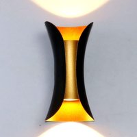 Modern led Wandleuchte Aussen Innen IP65 10W Wandlampe Metall Aluminium Leuchtet led Leuchtet für Schlafzimmer, Wohnzimmer, Bad, Flur--Schwarz von LYCXAMES