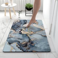 Natürliche Kieselgur-Badezimmermatte, 40 x 60 cm, wasserabsorbierende Kieselgur-Badematte, 4-lagige, saugfähige Designer-Badezimmer-Bodenmatte, von LYCXAMES