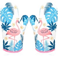 Lycxames - Ofenhandschuh, Ofenhandschuh, Topflappen, Ofenhandschuhe, Ofenhandschuhe, Flamingo-Topflappen, isolierte Handschuhe, dicker von LYCXAMES