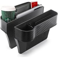 Lycxames - Seiten-Organizer für Autositze, 2er-Pack, multifunktionale Aufbewahrungsbox mit Getränkehaltern, Autoinnenraum (schwarz) von LYCXAMES