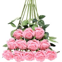 Lycxames - Set mit 12 künstlichen Rosen, künstliche Deko-Seidenblumen mit 19,68 Zoll Einzelstiel, realistische Blume für Familiengarten, Party, von LYCXAMES